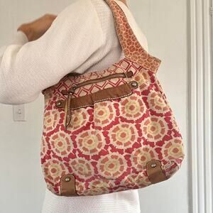 vintage Y2K floral cotton retro boho fossil shoulder hobo bag purse